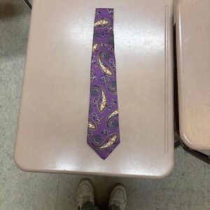 Liberty of London Silk Purple Paisley Silk‎ Tie